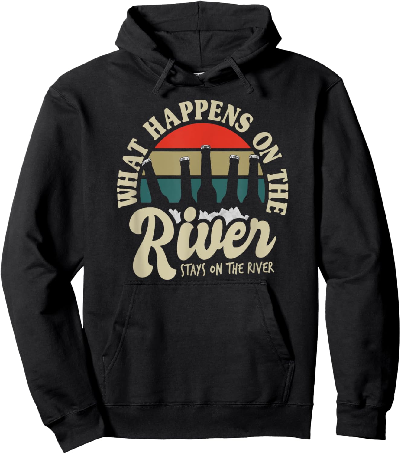 Beach Vacation What Happens On The River Stays On The River Men Women Hoodie - Hoodie | Black
