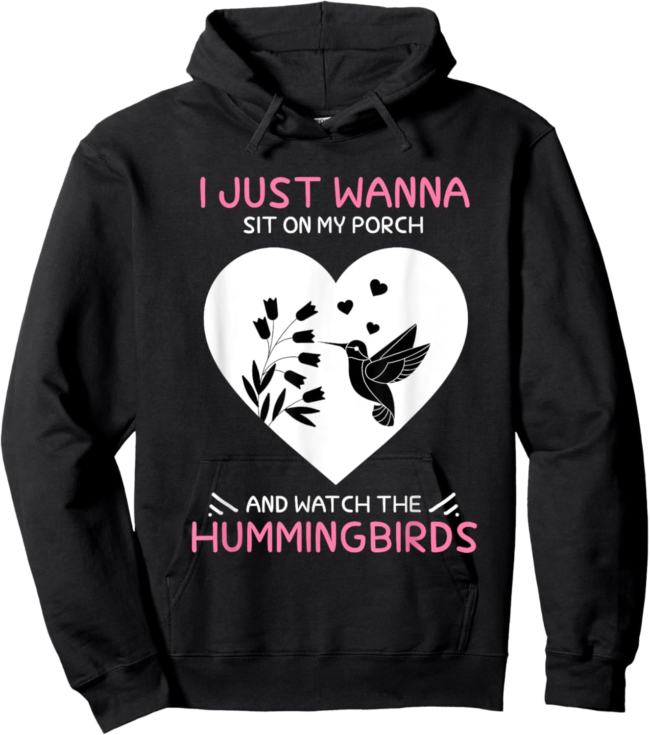I Just Wanna Sit On My Porch The Bee Hummingbird Lovers Hoodie - Hoodie | Black