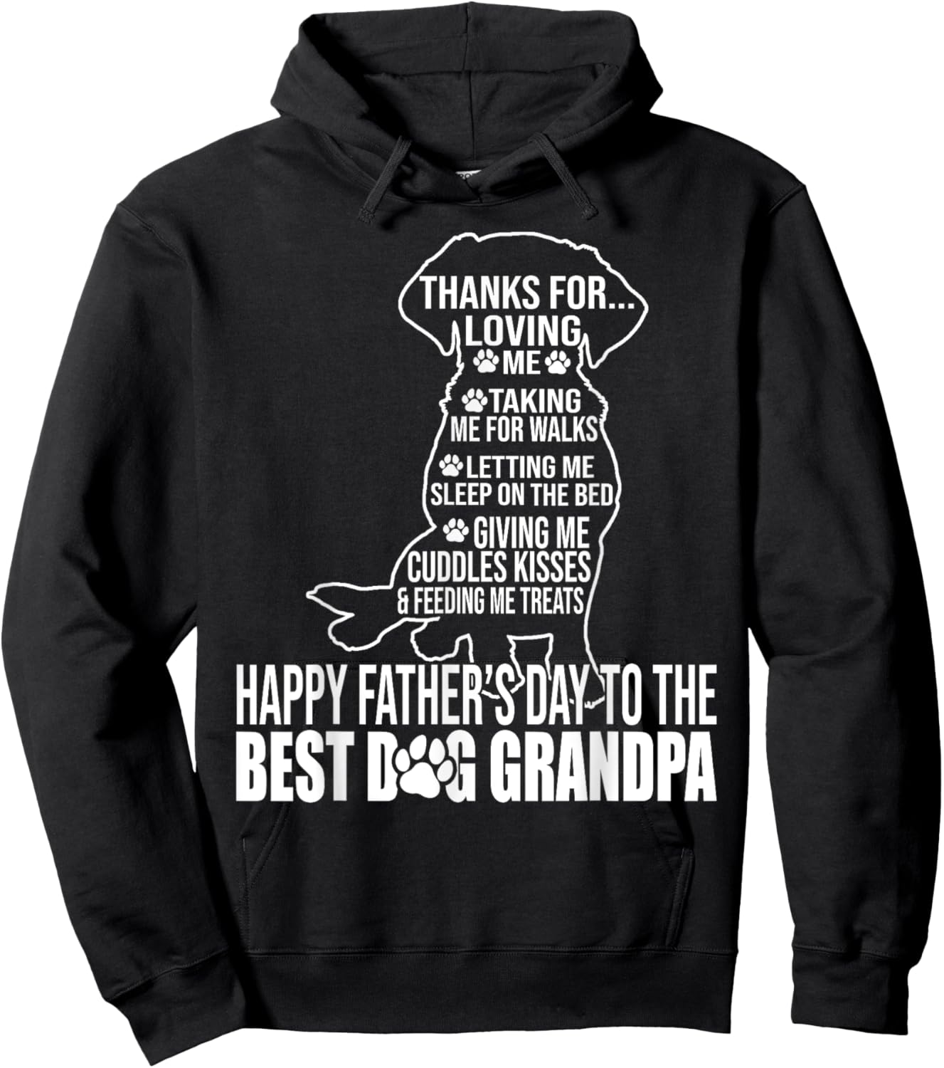 Happy Father's Day To The Best Dog Grandpa Proud Grandpa Hoodie - Hoodie | Black