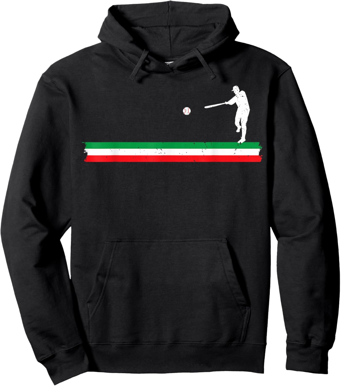 Italian Flag Baseball Player Coach Softball Team Sports Fan Hoodie - Hoodie | Black