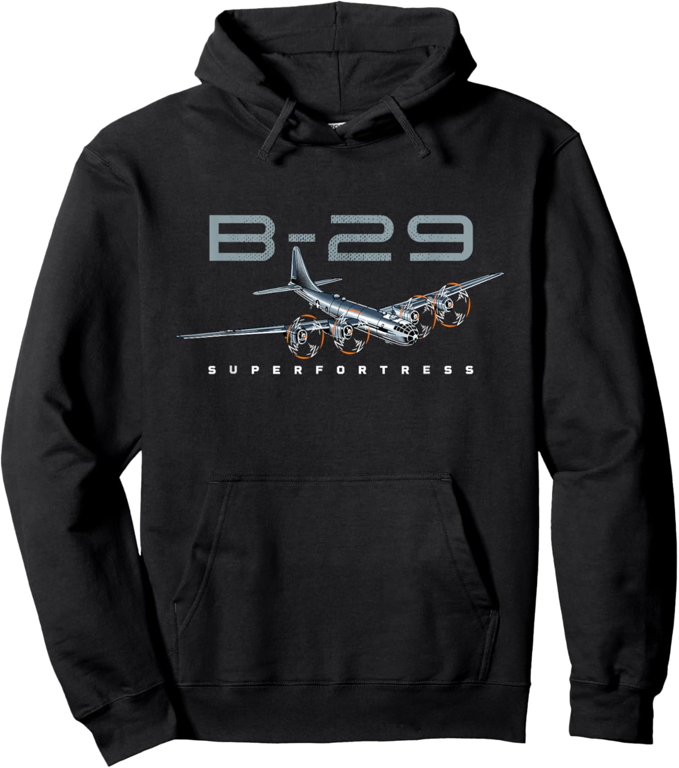 USA Military Warbird Airplane B29 Superfortress Plane Hoodie - Hoodie | Black