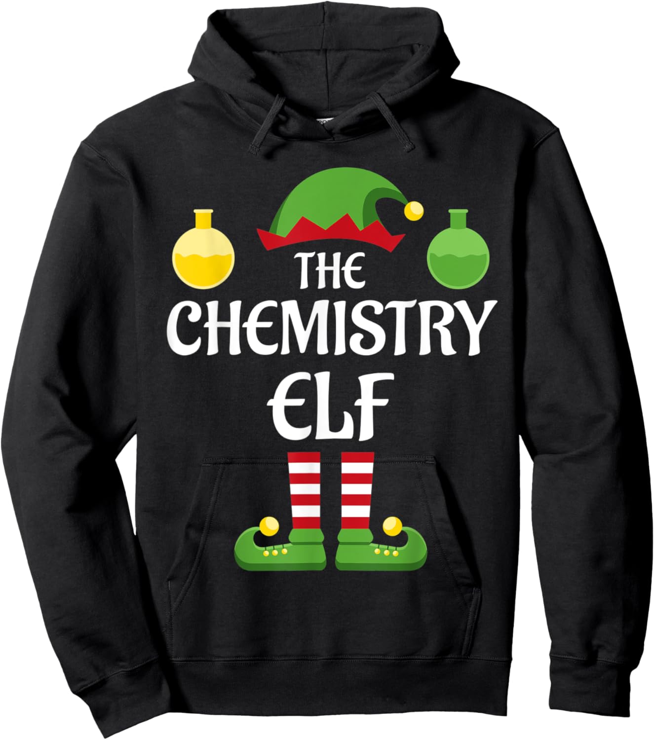 Chemistry Elf Family Matching Group Christmas Science Hoodie - Hoodie | Black