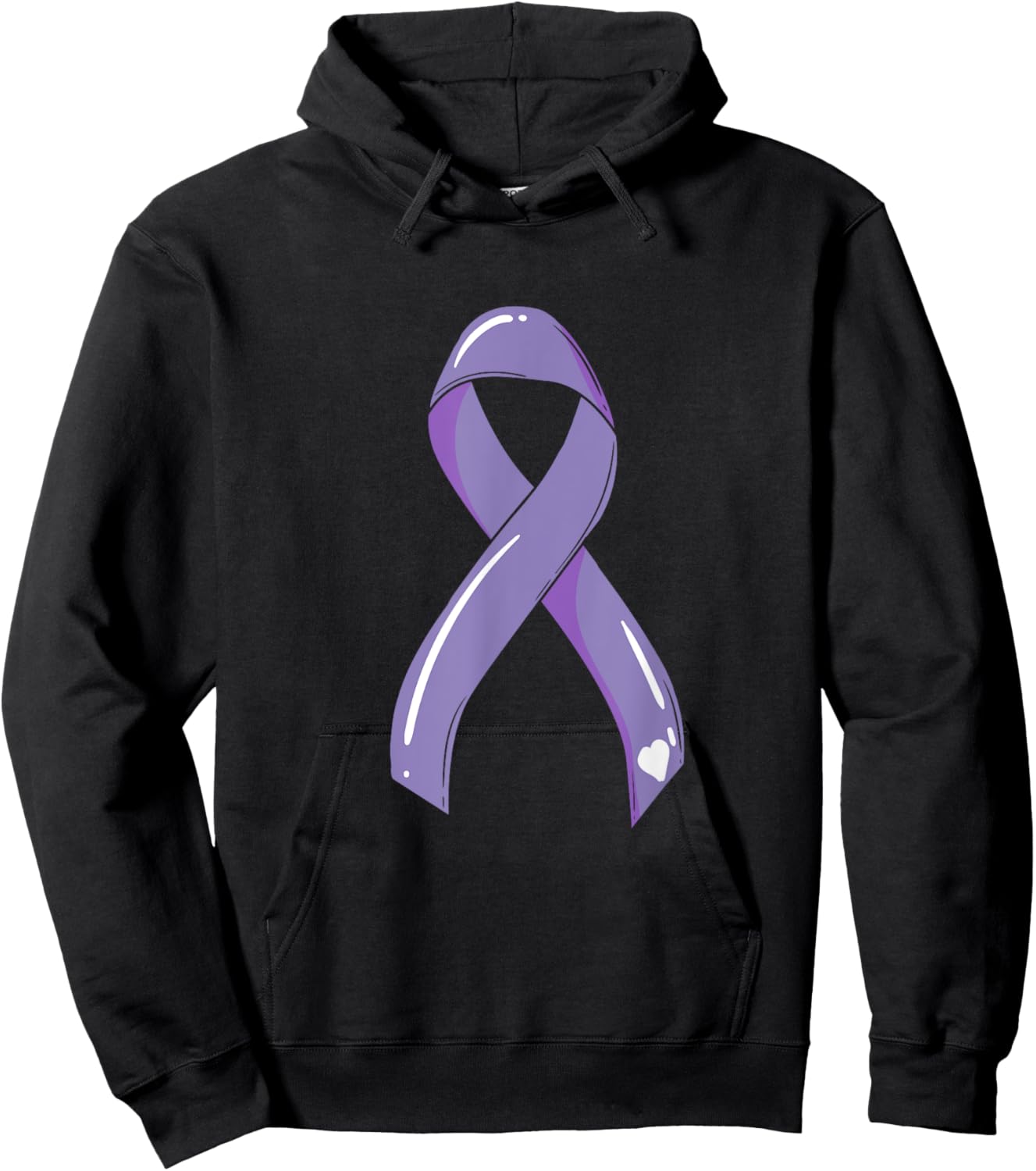 Cancer Awareness Ribbon Lavender Cancer Survivor Fight Chemo Hoodie - Hoodie | Black