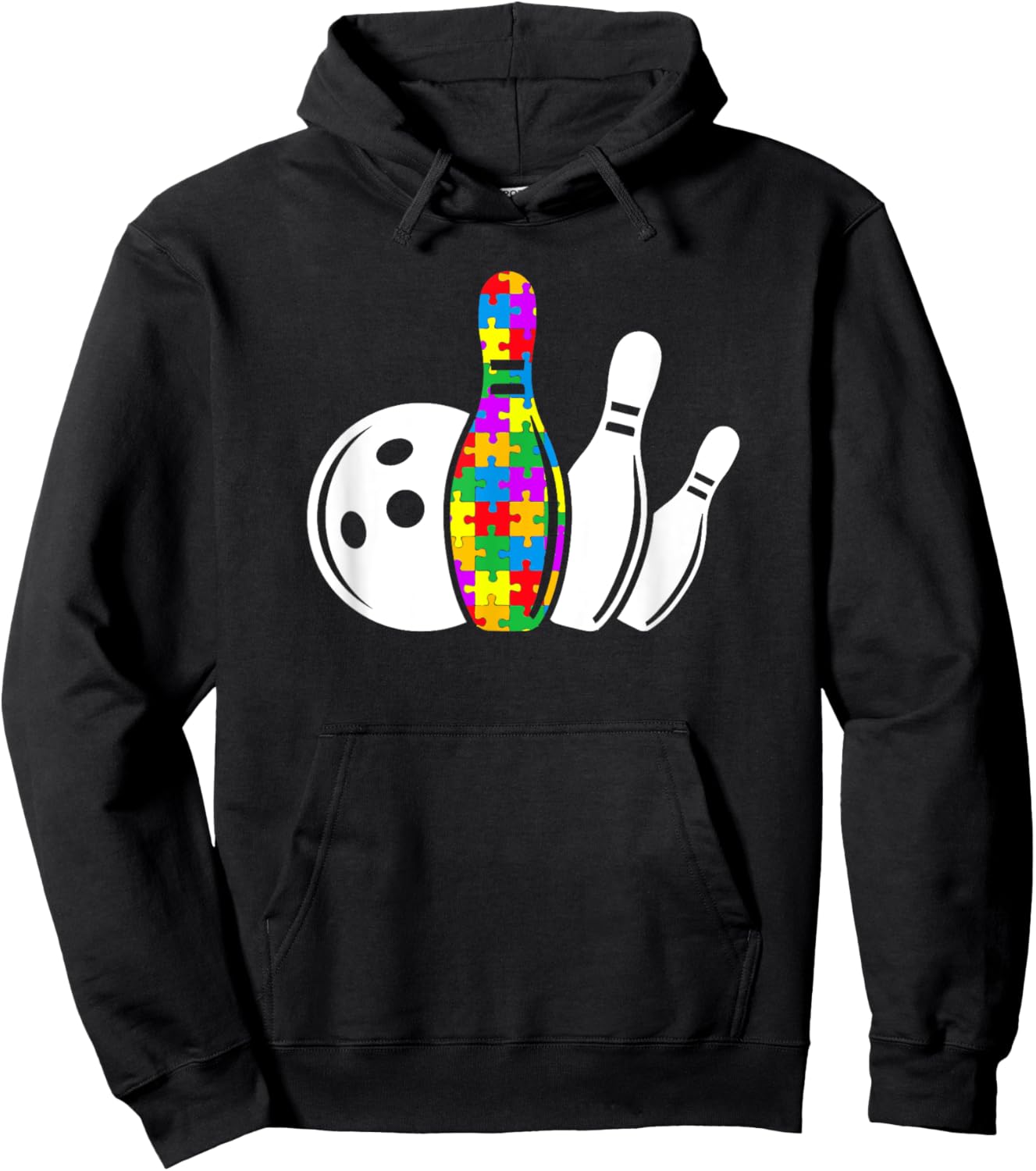Bowling Sport Autism Awareness Puzzle Different Mom Dad Hoodie - Hoodie | Black