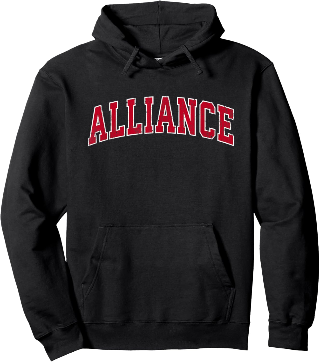 Alliance Nebraska NE Vintage Sports Design Red Design Hoodie - Hoodie | Black