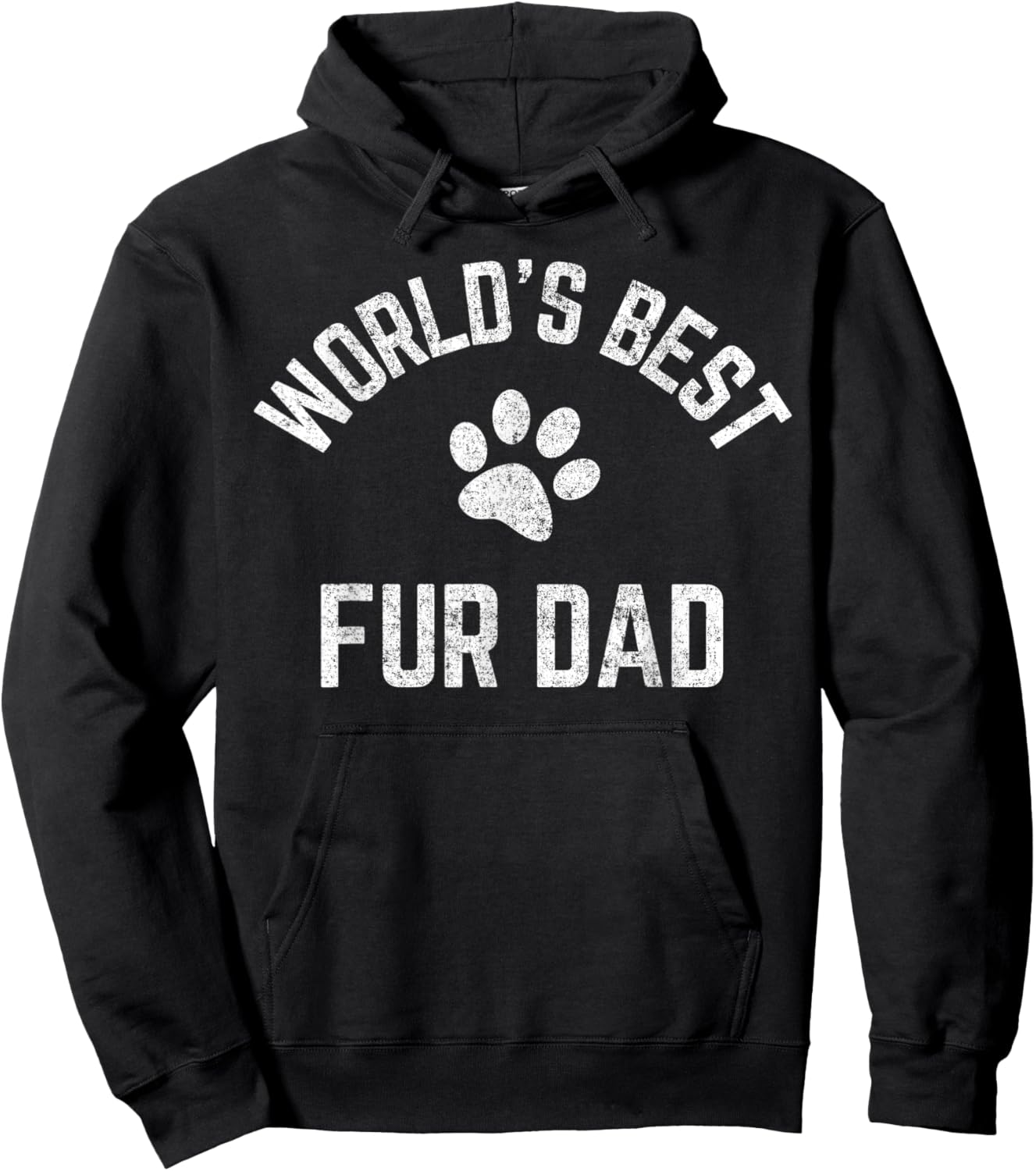 Best Fur Dad Ever Vintage Retro Dog and Cat Daddy Hoodie - Hoodie | Black
