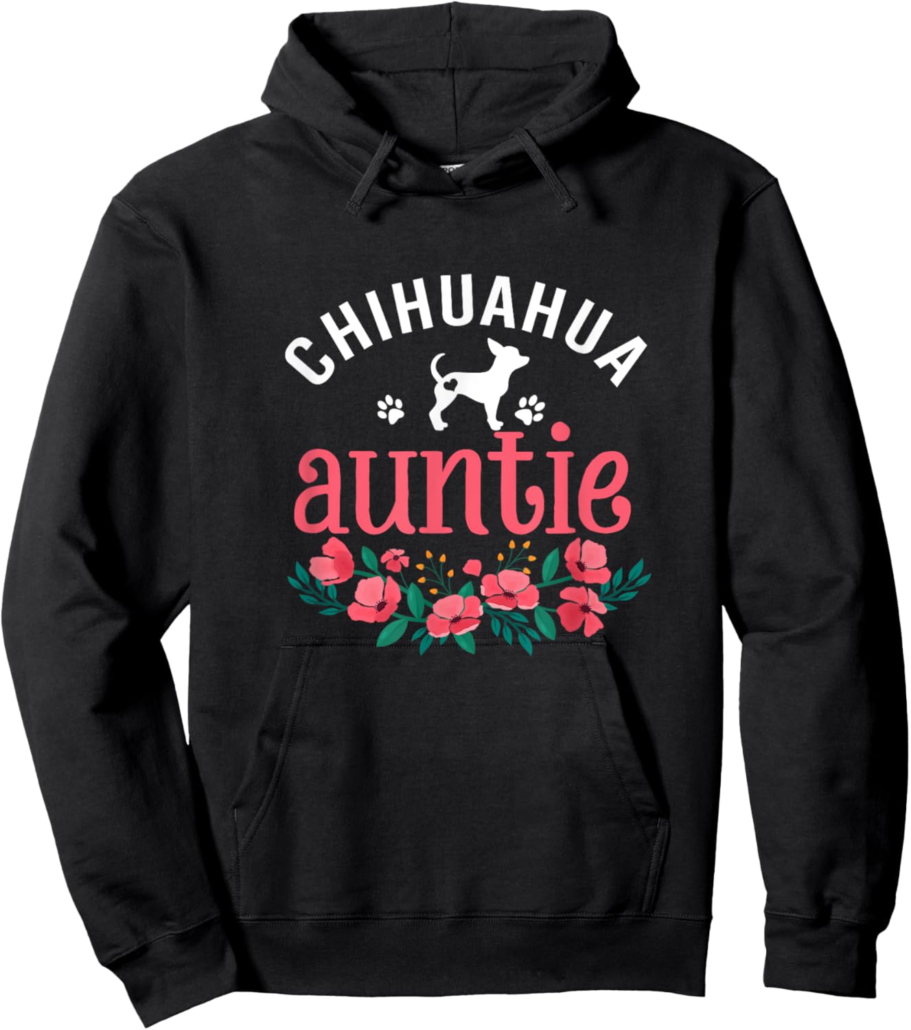 Chihuahua Auntie Dog Gifts Aunt Dog Lover Christmas Hoodie - Hoodie | Black