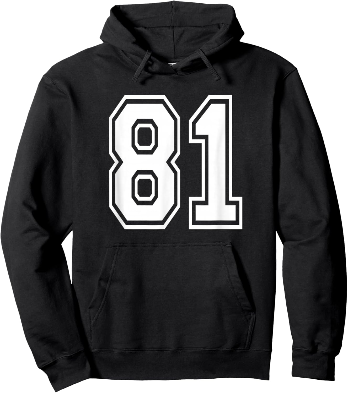 Number 81 Numbered Uniform Sports Jersey Team 81st Birthday Hoodie - Hoodie | Black