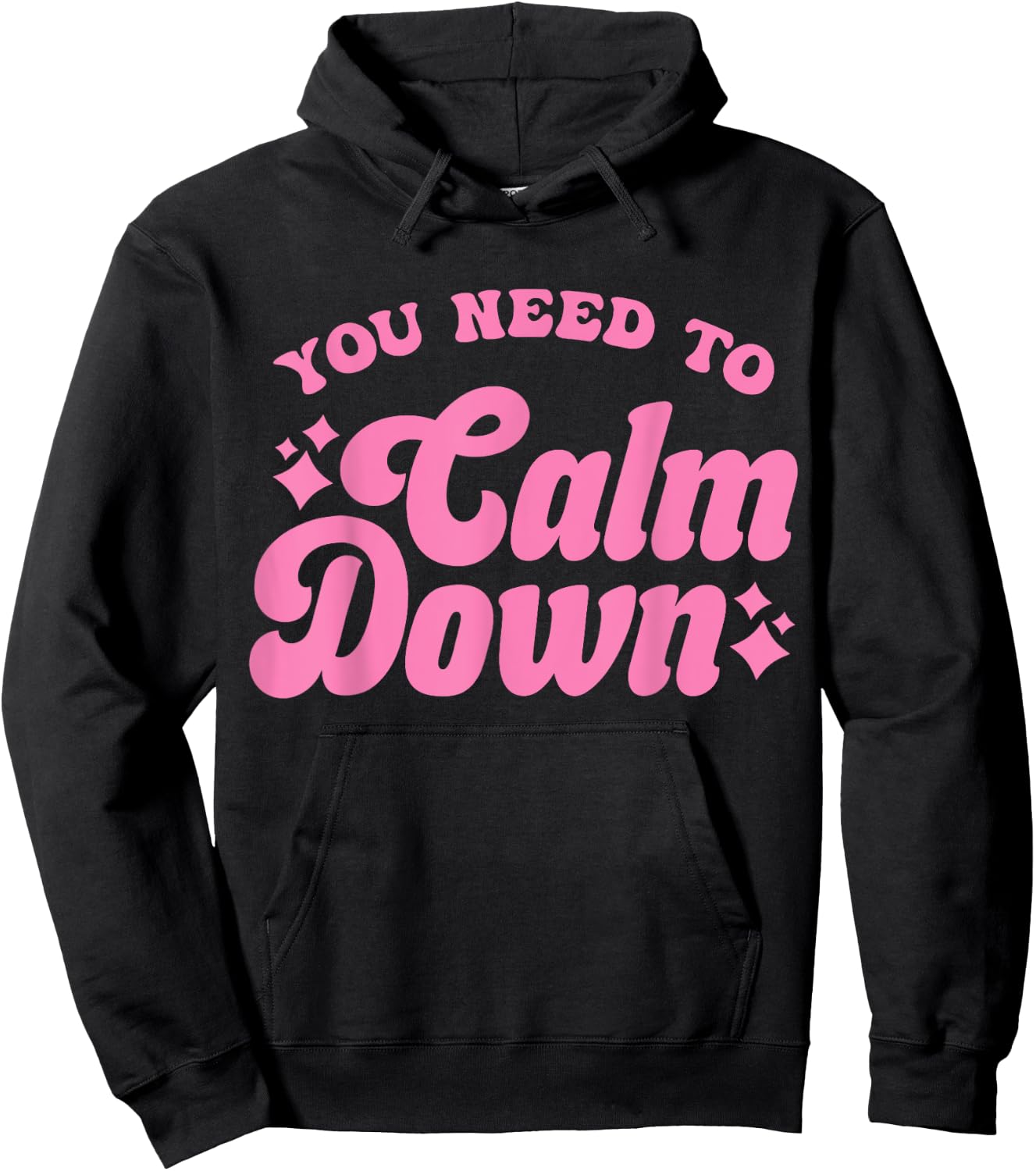 You Need To Calm Down Groovy Retro Cute Funny Hoodie - Hoodie | Black