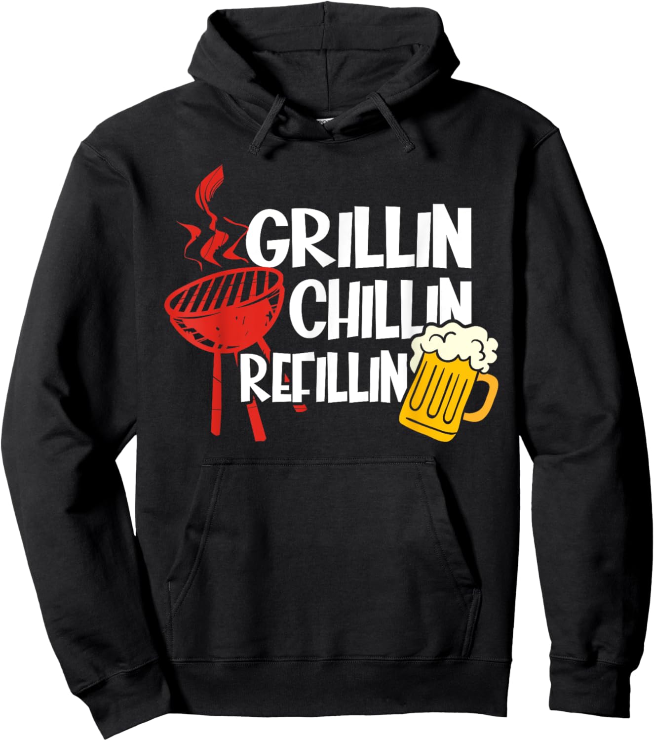 Barbecue Chilling Refill - Vintage Grill Dad Papa Hoodie - Hoodie | Black