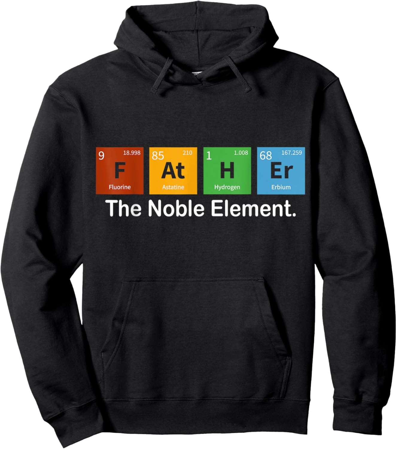 Father Noble Element Funny Father's Day Periodic Dad Science Hoodie - Hoodie | Black