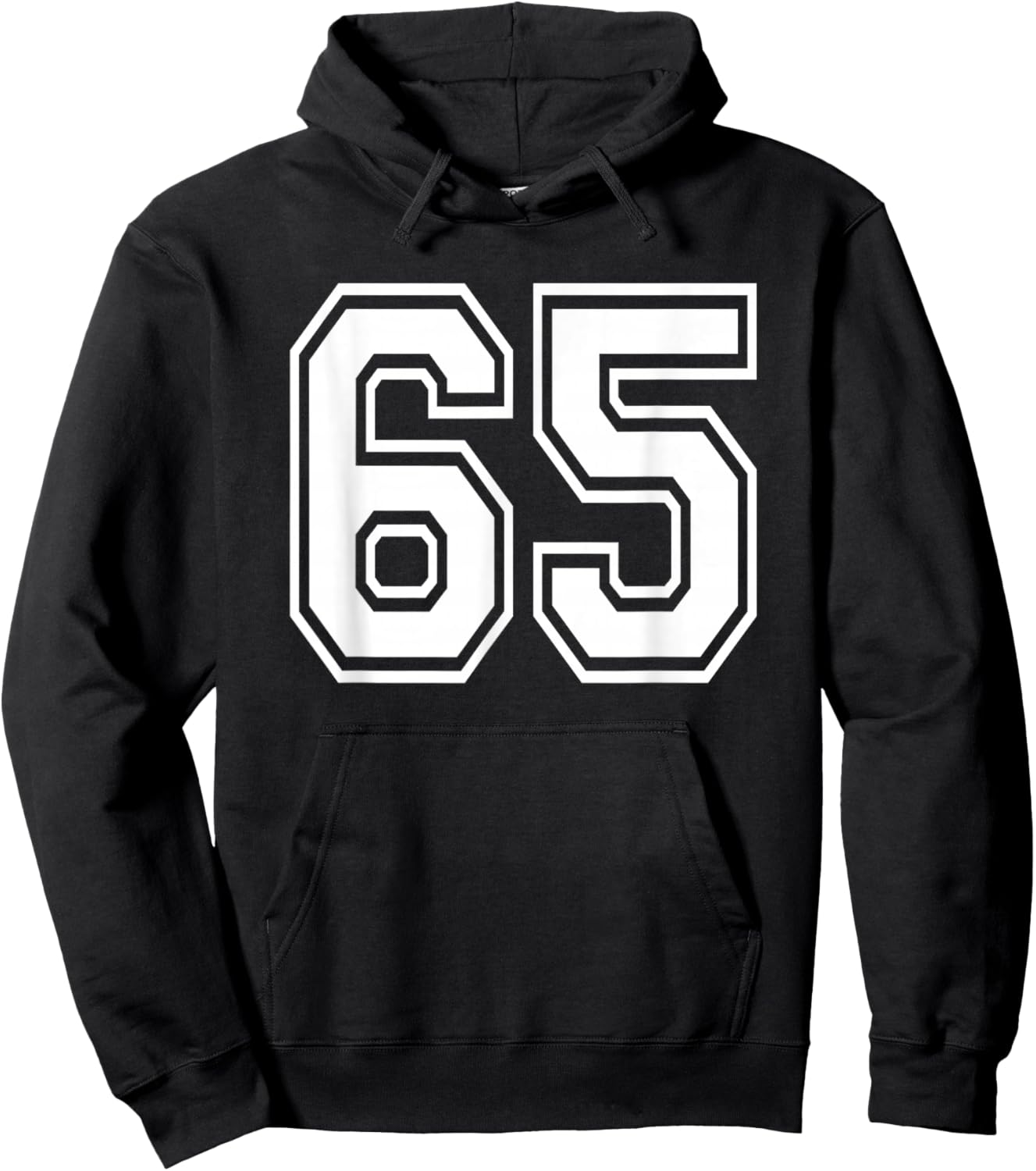 Number 65 Numbered Uniform Sports Jersey Team 65th Birthday Hoodie - Hoodie | Black