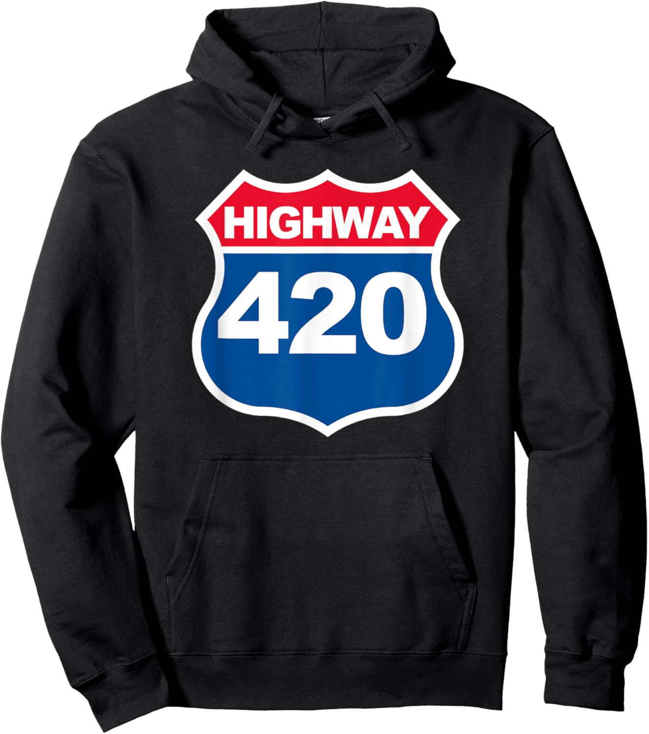 Highway 420 funny High Way 420 Marijuana shirt Hoodie - Hoodie | Black