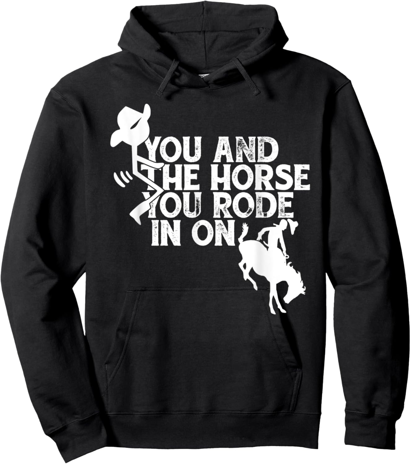 Vintage Fuck You And The Horse Funny Hourse Racing Hoodie - Hoodie | Black