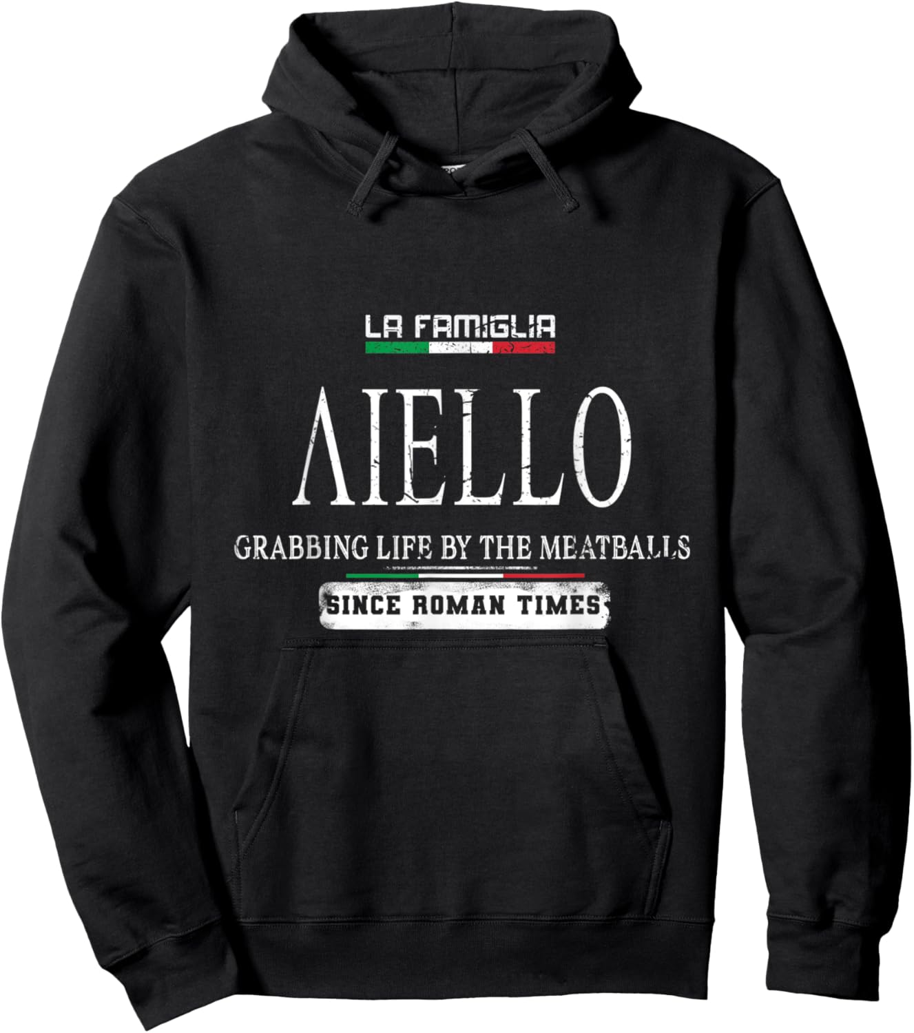 Italia La Famiglia Aiello Grabbing Life By The Meatballs Hoodie - Hoodie | Black