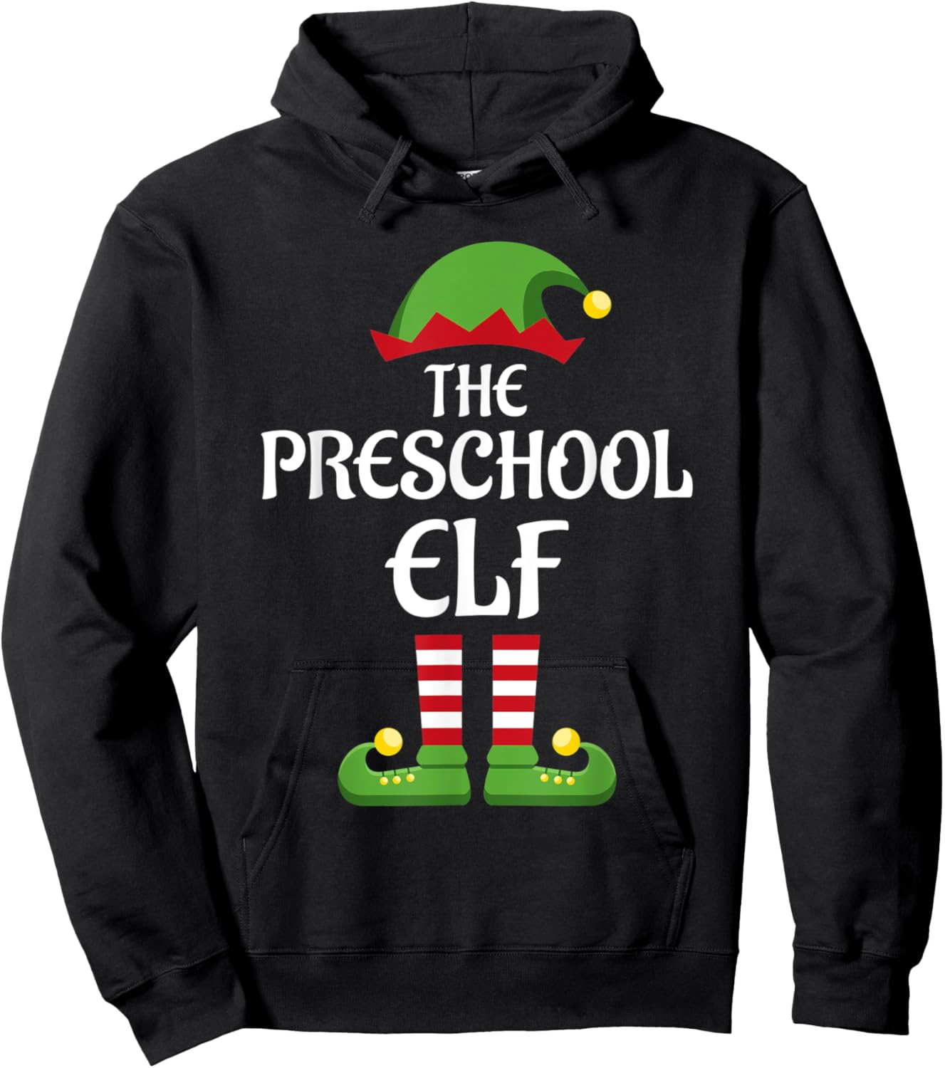 Preschool Elf Family Matching Group Christmas Hoodie - Hoodie | Black