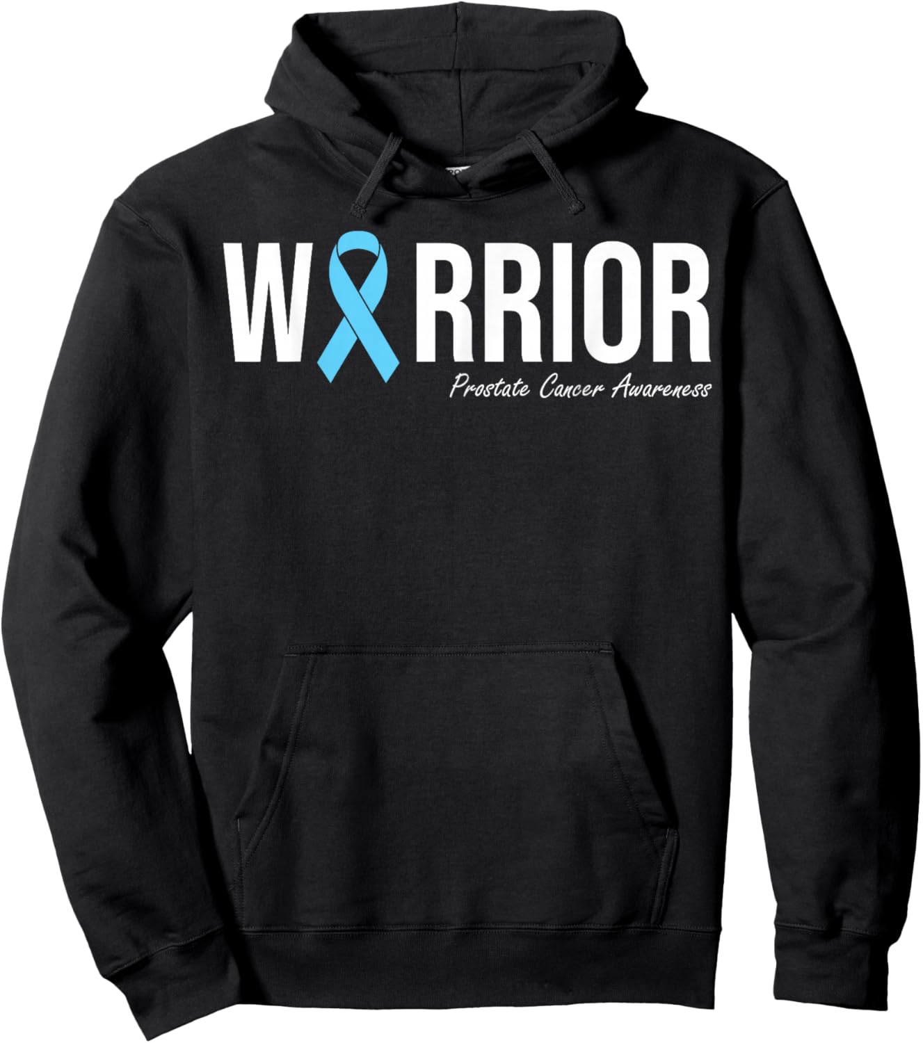 Family Prostate Cancer Awareness Light Blue Ribbon Warrior Hoodie - Hoodie | Black