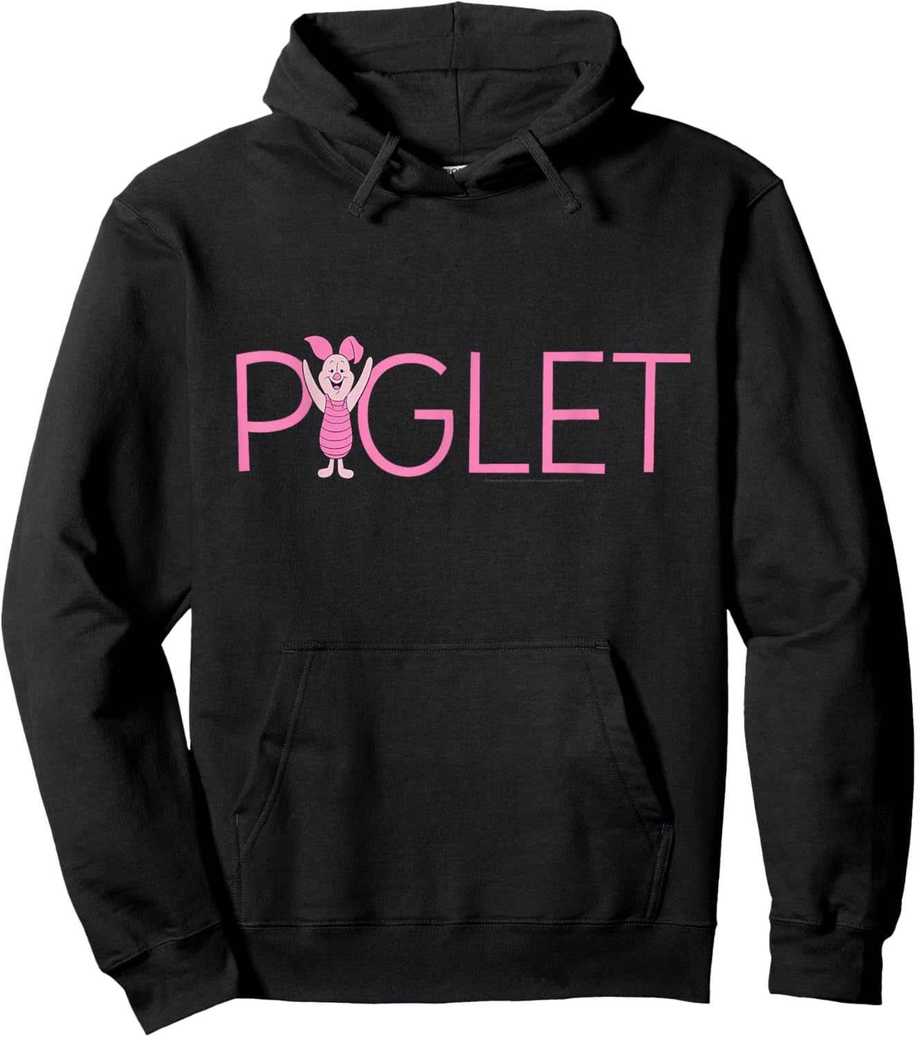 Disney Winnie the Pooh Piglet Classic Lettering Hoodie - Hoodie | Black
