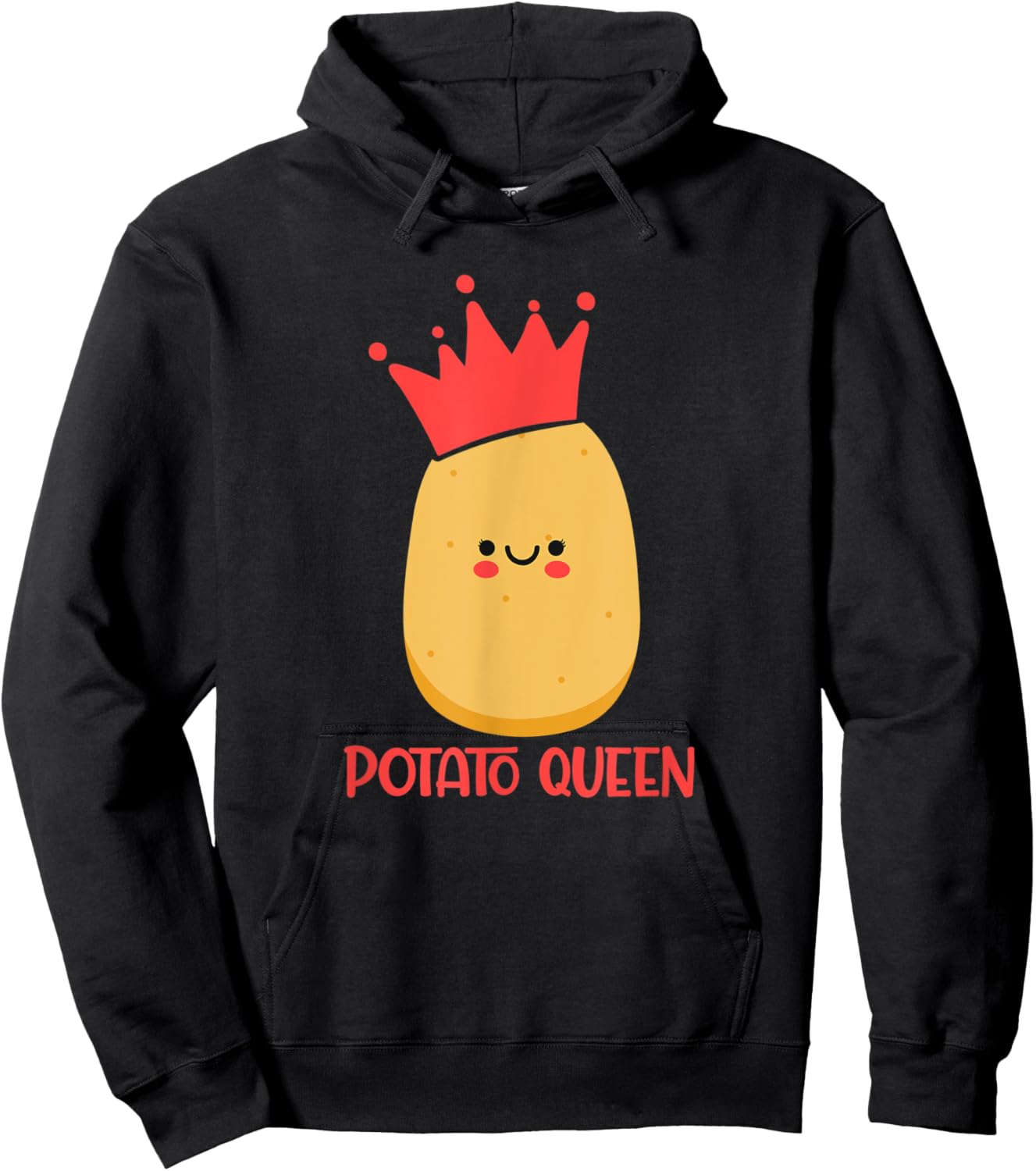 Potato Queen - Funny Potato Lover Potato King Vegetable Fan Hoodie - Hoodie | Black