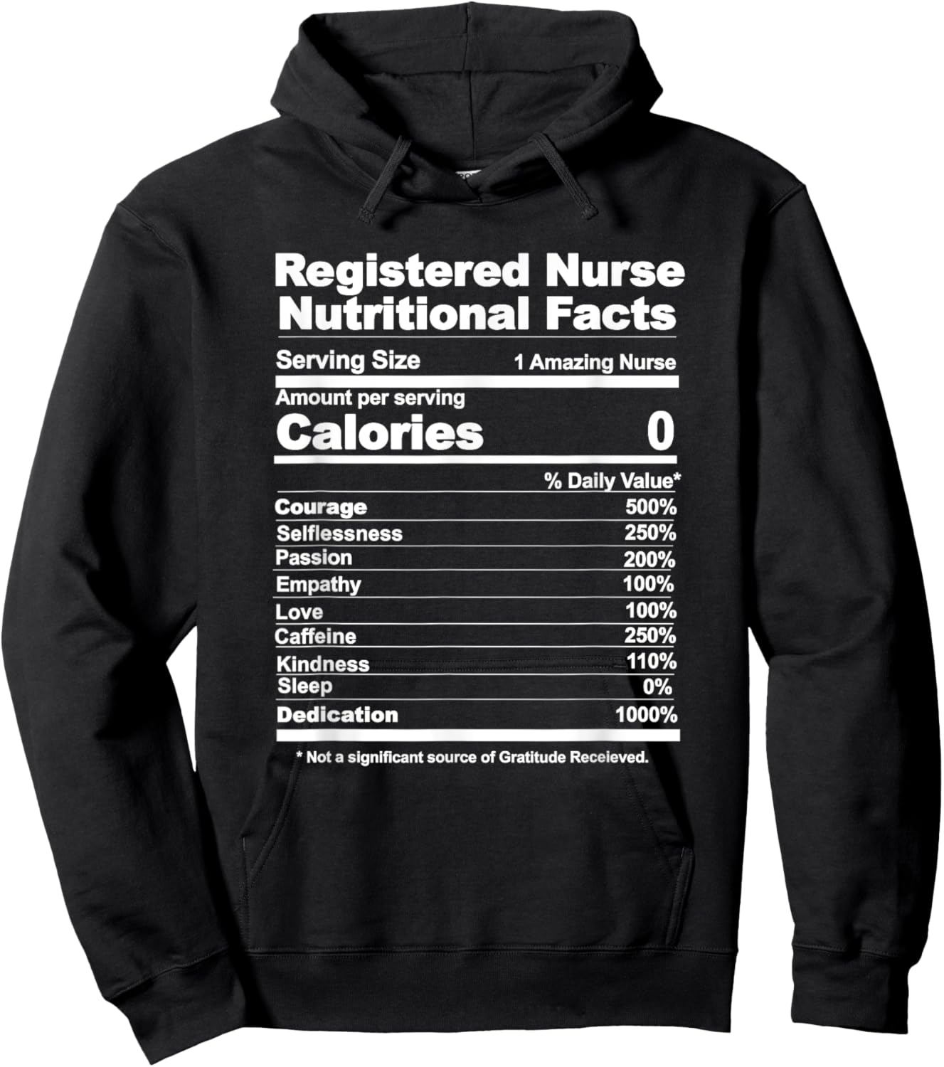 Registered Nurse nutritional facts Hoodie - Hoodie | Black