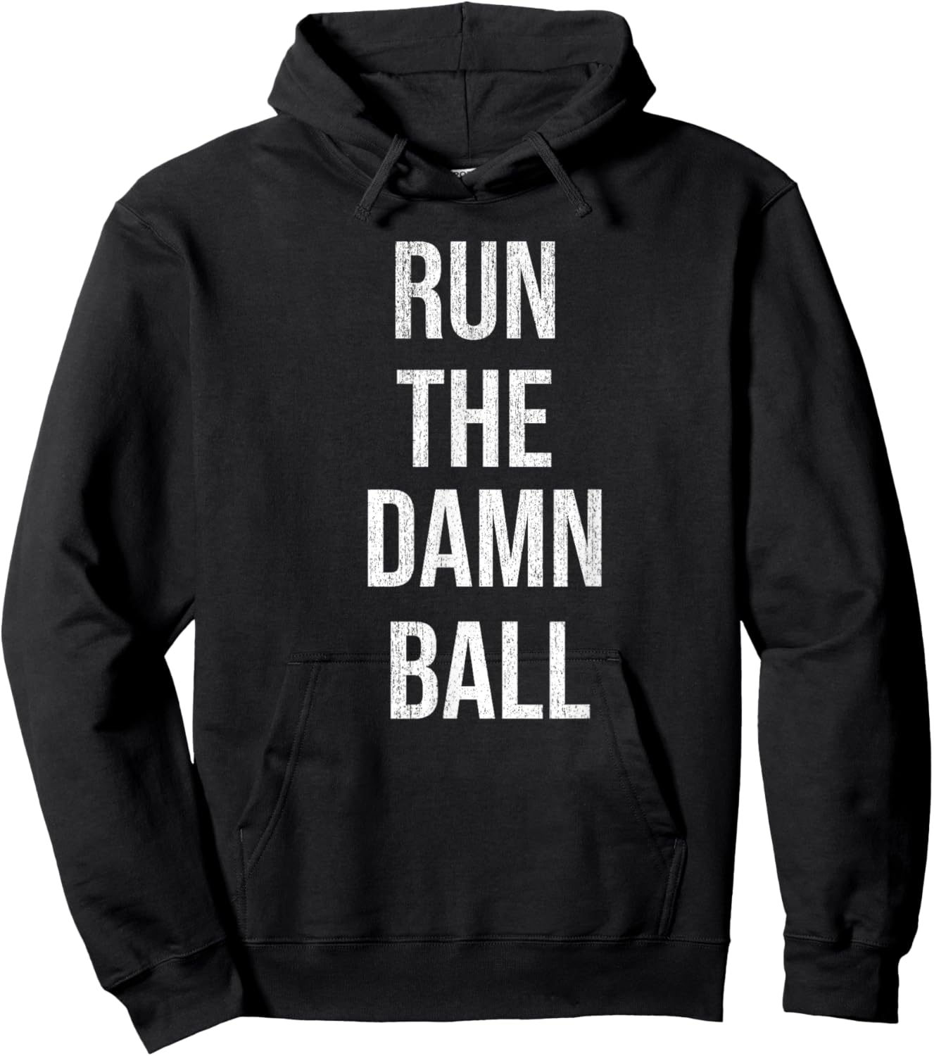 Run The Damn Ball - Vintage Style Funny Football Hoodie - Hoodie | Black
