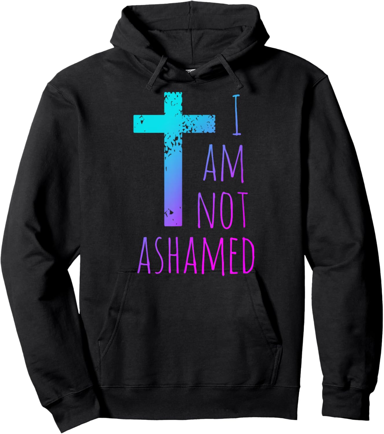 I am not ashamed - Big Red Cross - Gospel Christian Faith Hoodie - Hoodie | Black