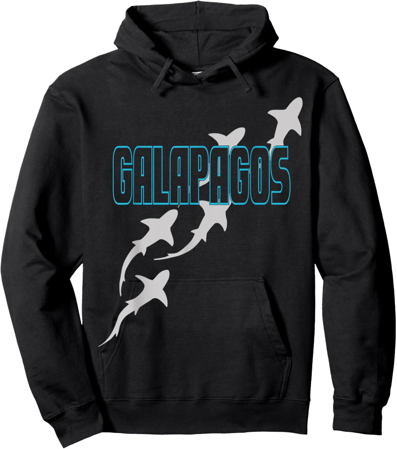 Shark Scuba Diving Galapagos, Sharks in Galapagos Islands Hoodie - Hoodie | Black