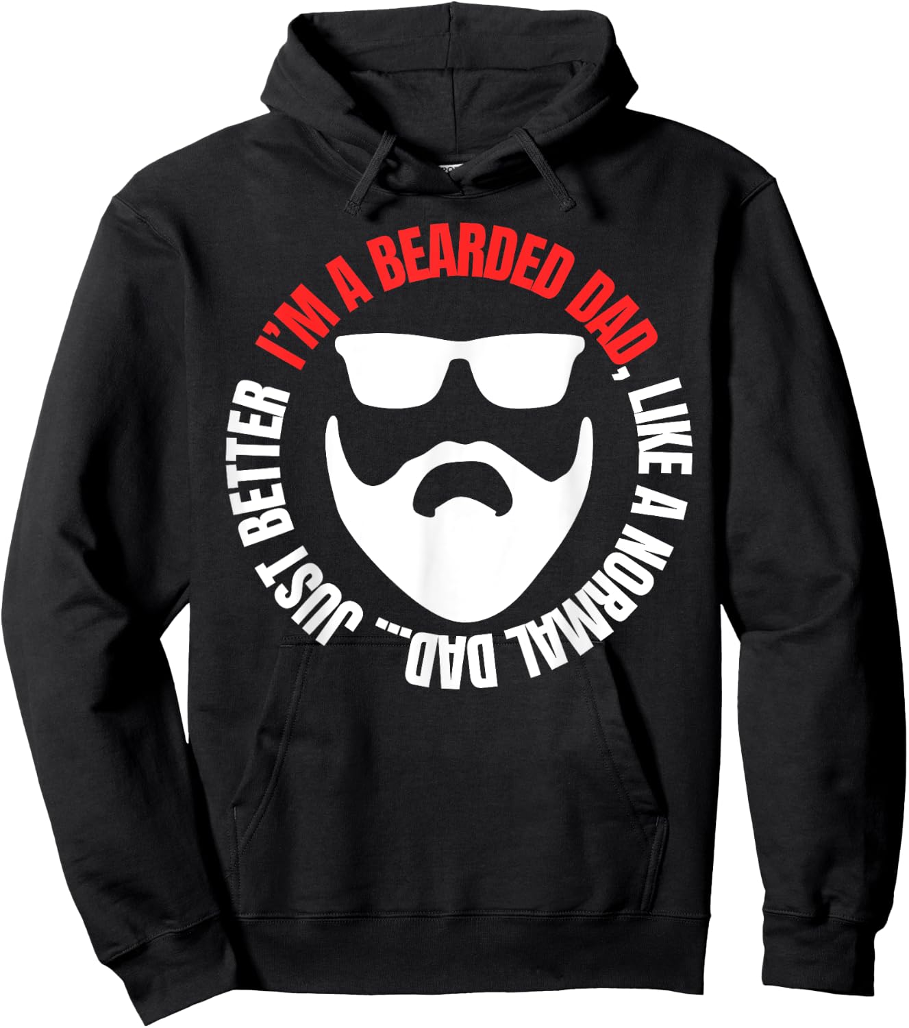 Bearded Dad Shirt Beard Humor Funny Superhero Hoodie - Hoodie | Black