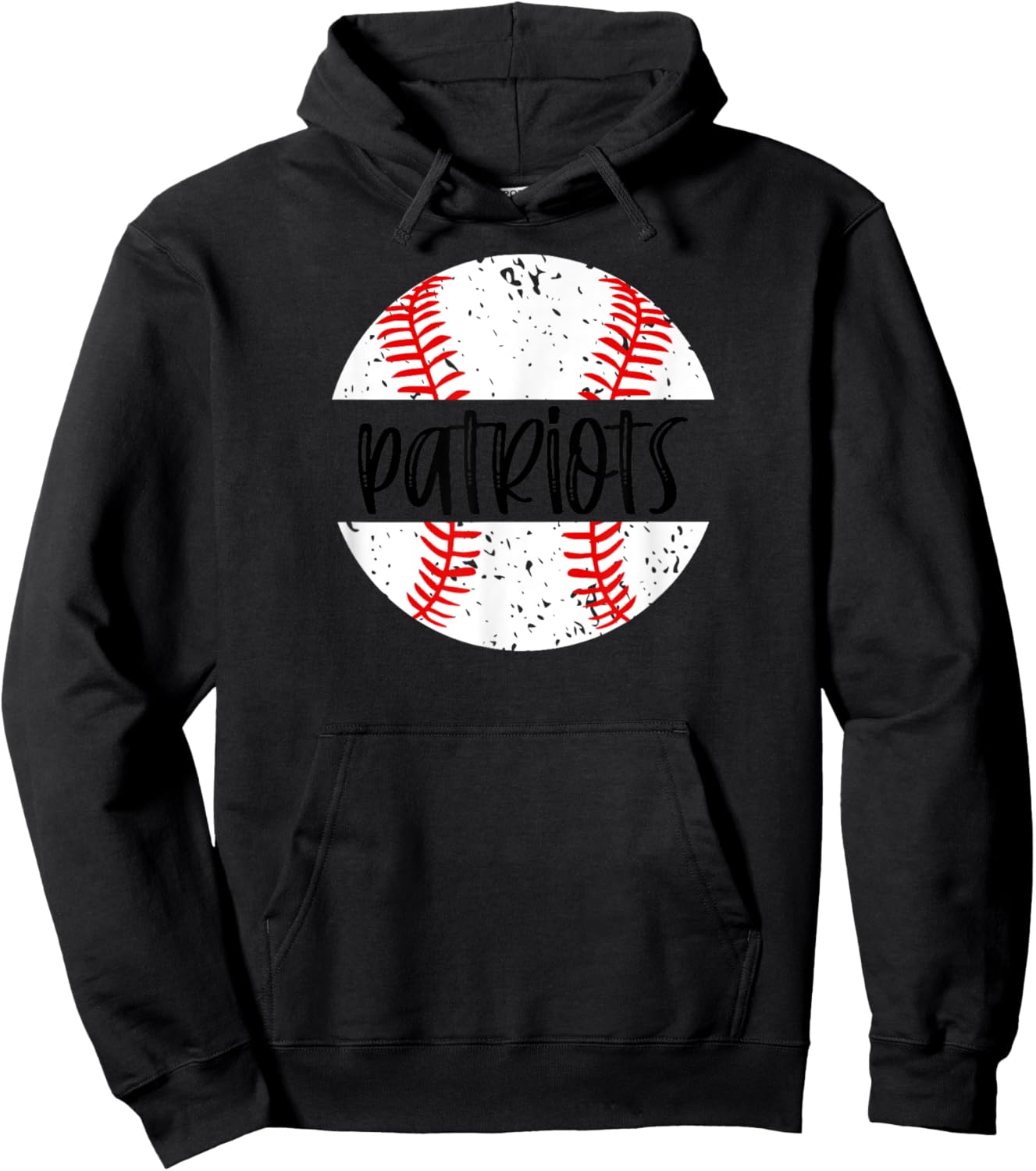 Patriots Baseball Team Mascot School Spirit Game Day Hoodie - Hoodie | Black
