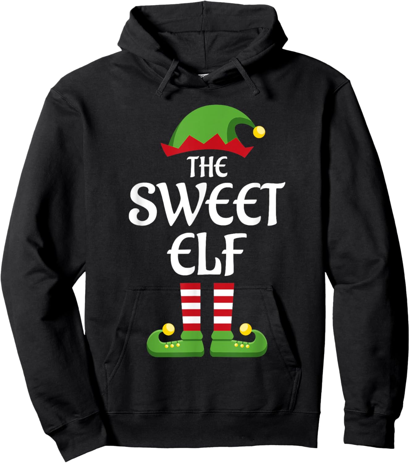 Sweet Elf Family Matching Group Christmas Sweetie Hoodie - Hoodie | Black