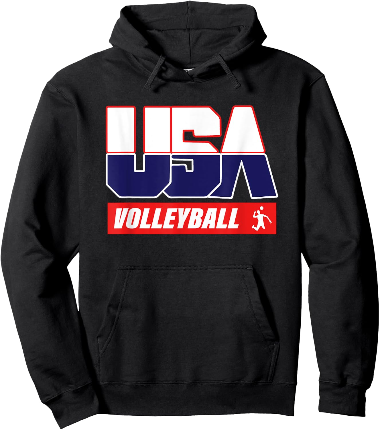 USA Team volleyball - men & women American sports Hoodie - Hoodie | Black