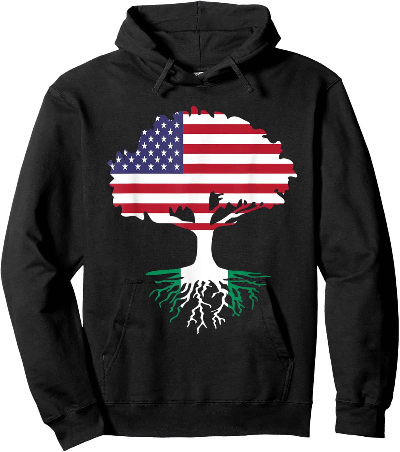 American Born Nigerian Roots America Grown Nigeria Roots Hoodie - Hoodie | Black