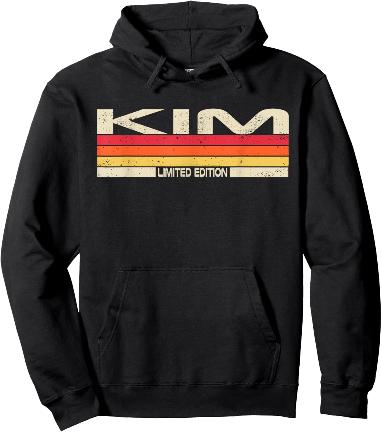 Kim Surname Birthday Family Reunion 80s 90s Sunset Hoodie - Hoodie | Black