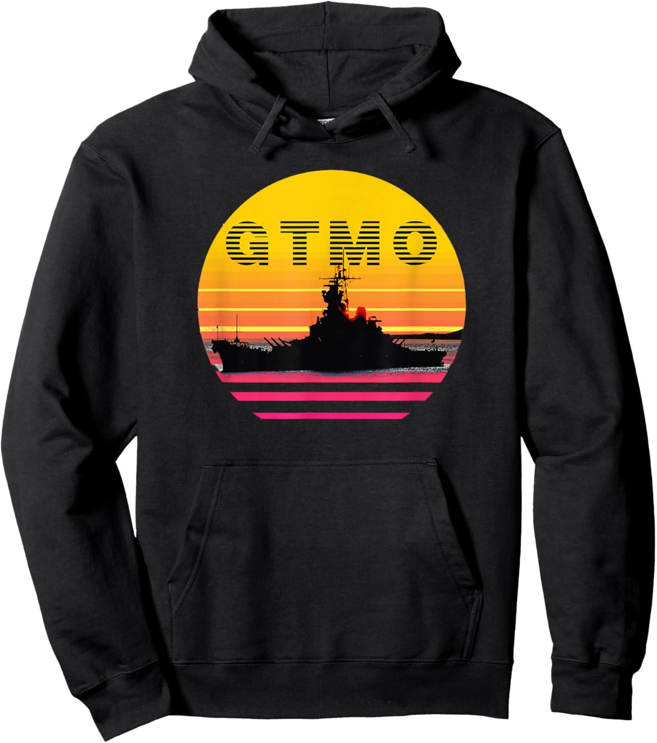 GTMO - Vintage Guantanamo Bay Cuba Sunset Hoodie - Hoodie | Black