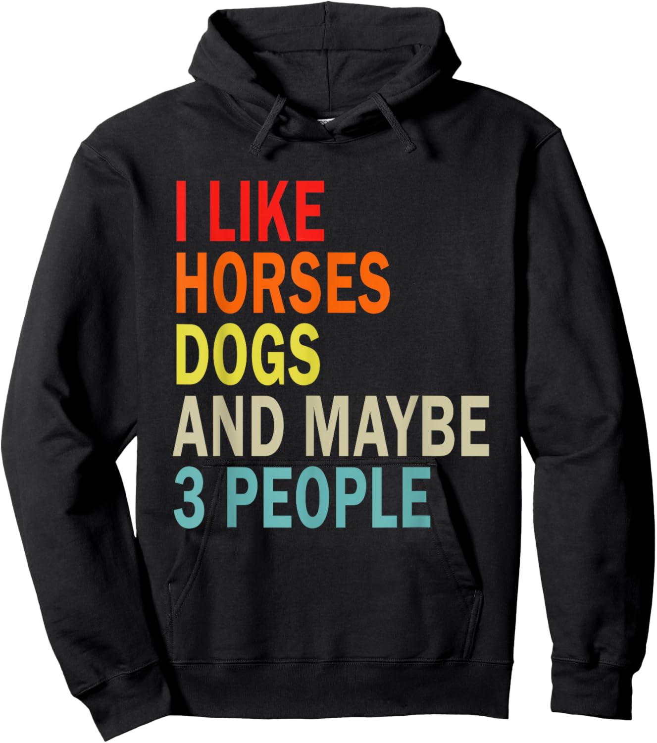 I Like Horses Dogs And Maybe 3 People Funny Horse Lover Hoodie - Hoodie | Black