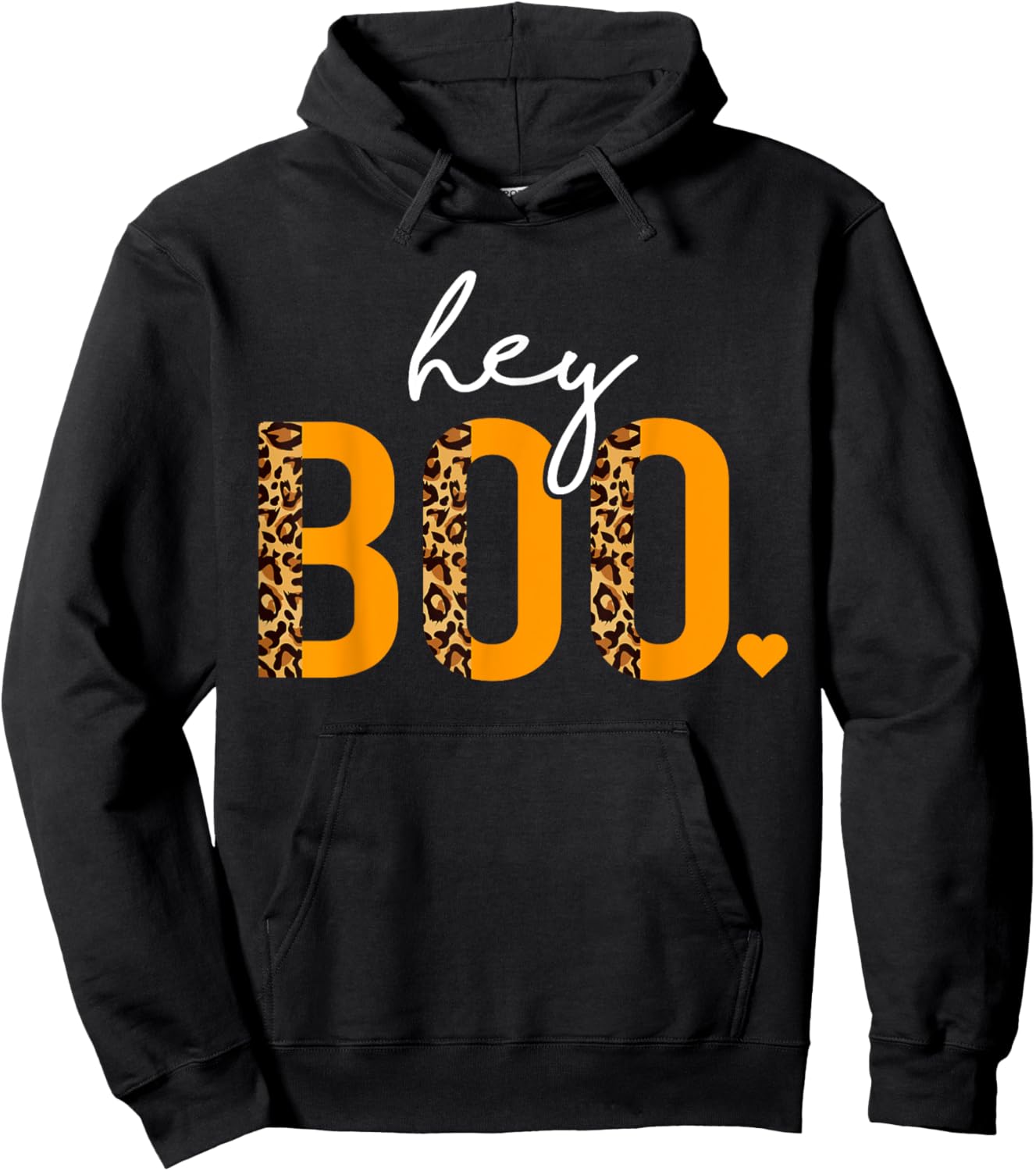 Hey Boo Shirt, Girls Halloween Costume, Spooky Leopard Women Hoodie - Hoodie | Black