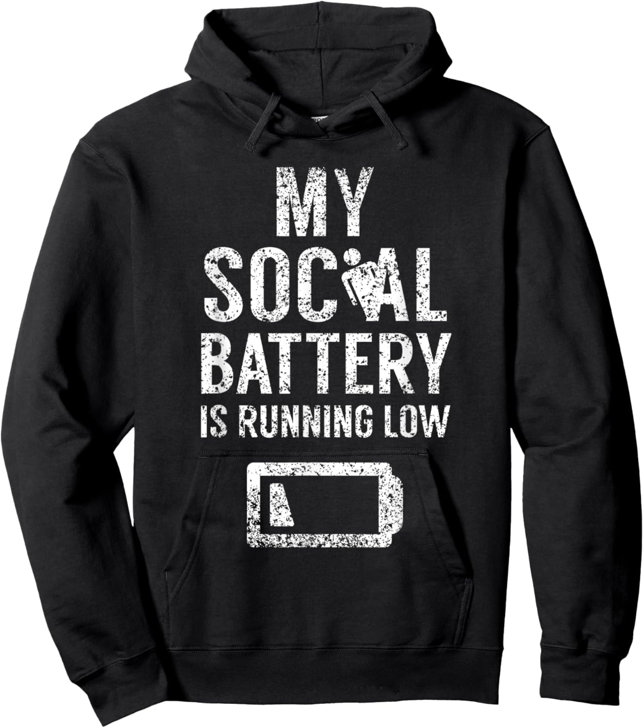 My Social Battery Is Running Low Introvert Shy Introverted Hoodie - Hoodie | Black