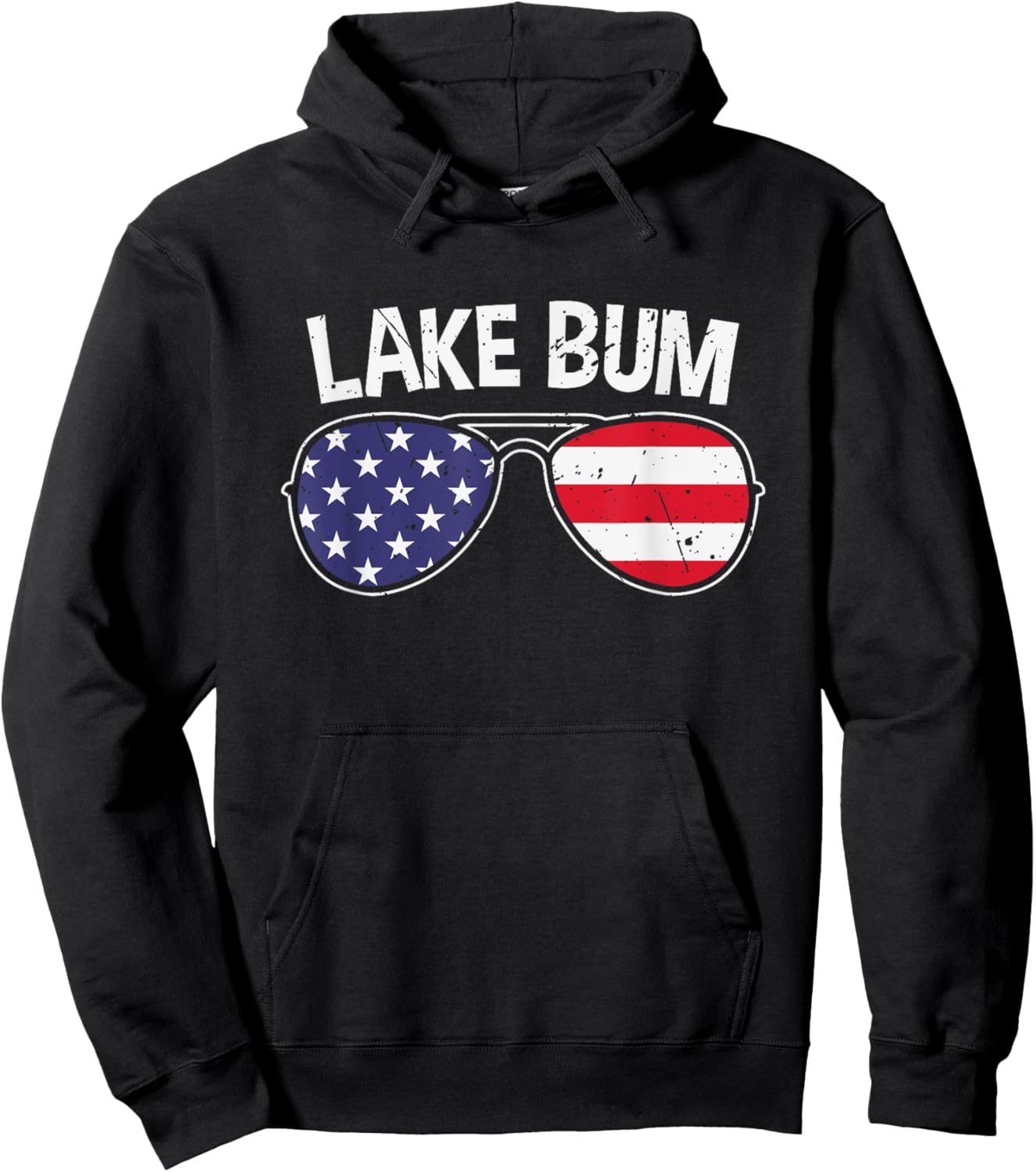 Lake Bum Lake Life Boating Fishing Camping Campfire America Hoodie - Hoodie | Black