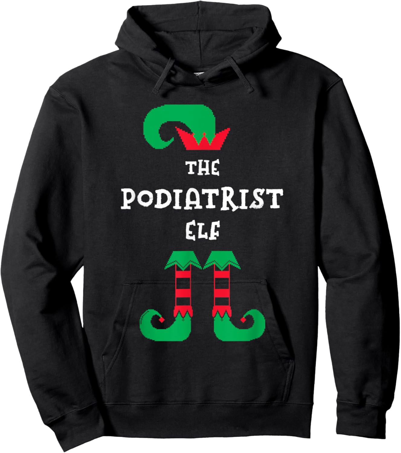 The Podiatrist Elf Christmas Podiatry Xmas Foot Doctor Hoodie - Hoodie | Black
