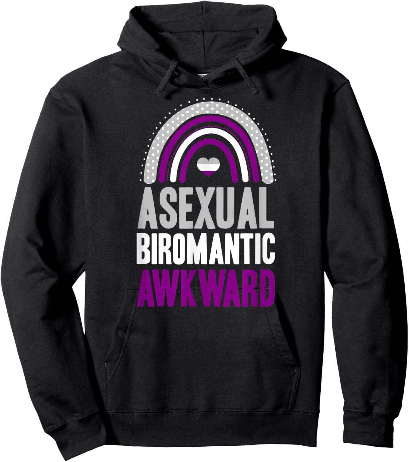 Asexual Biromantic Awkward Asexual Pride Bohemian Rainbow Hoodie - Hoodie | Black