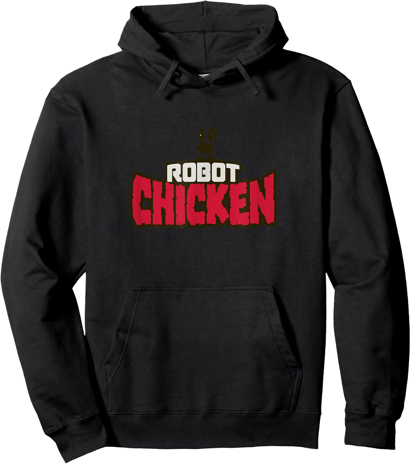 Robot Chicken Silhouette Classic Red Bold Big Chest Logo Hoodie - Hoodie | Black