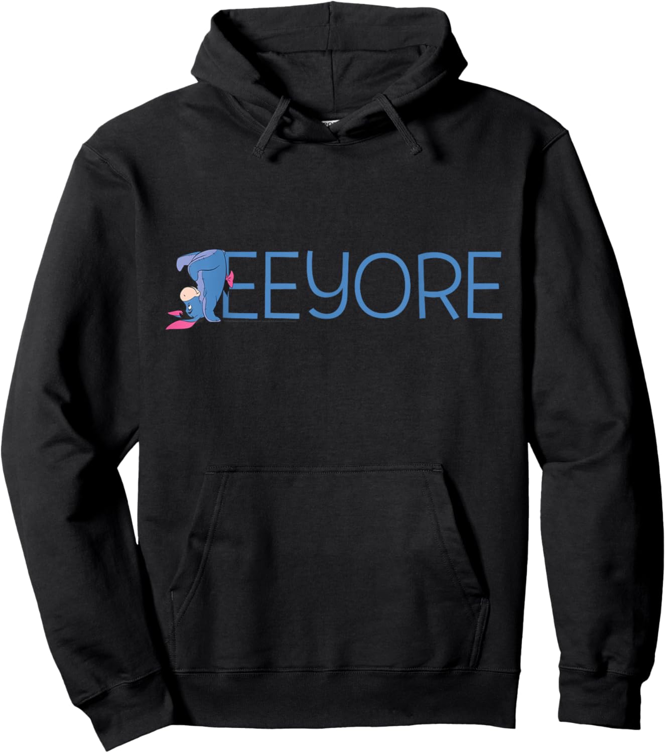 Disney Winnie The Pooh Eeyore Classic Lettering Small Hoodie - Hoodie | Black
