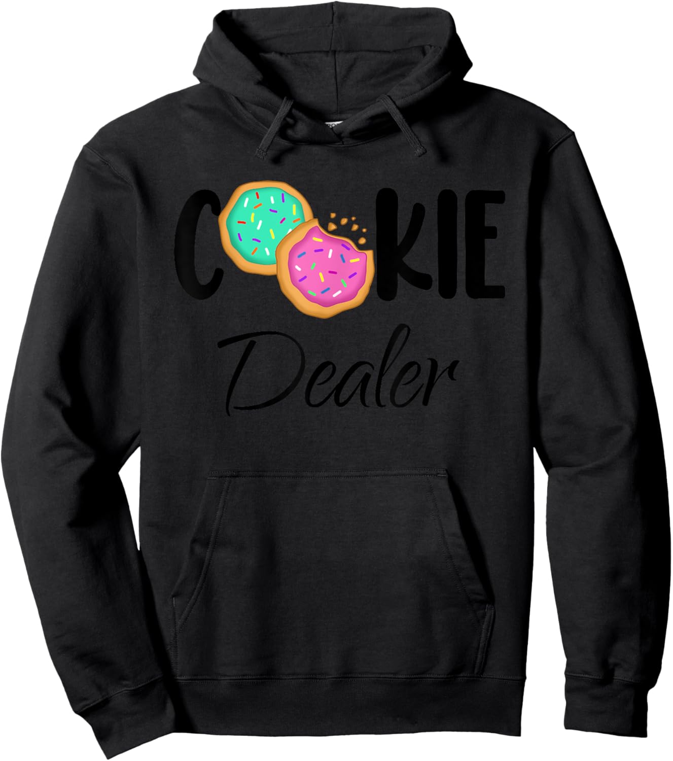 Cookie Dealer Fun Sweet Treats Cookie Baker Cookie Pink Teal Hoodie - Hoodie | Black