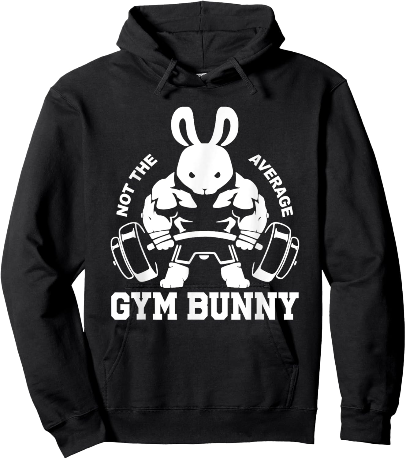 Easter Day Gym Bunny Rabbit Weightlifting Deadlift Fitness Hoodie - Hoodie | Black