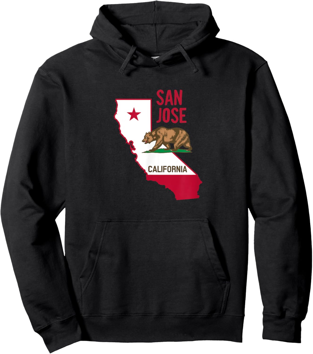 San Jose - California Flag / Cool Retro Vintage San Jose CA Hoodie - Hoodie | Black
