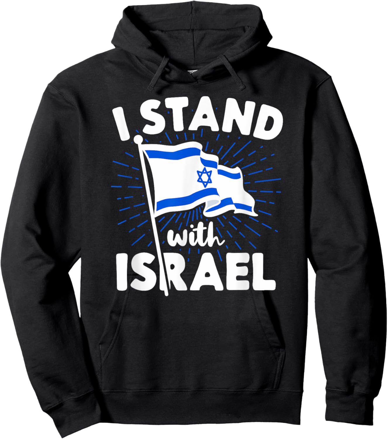 I Stand With Israel Flag Jewish Freedom Solidarity Gift Hoodie - Hoodie | Black