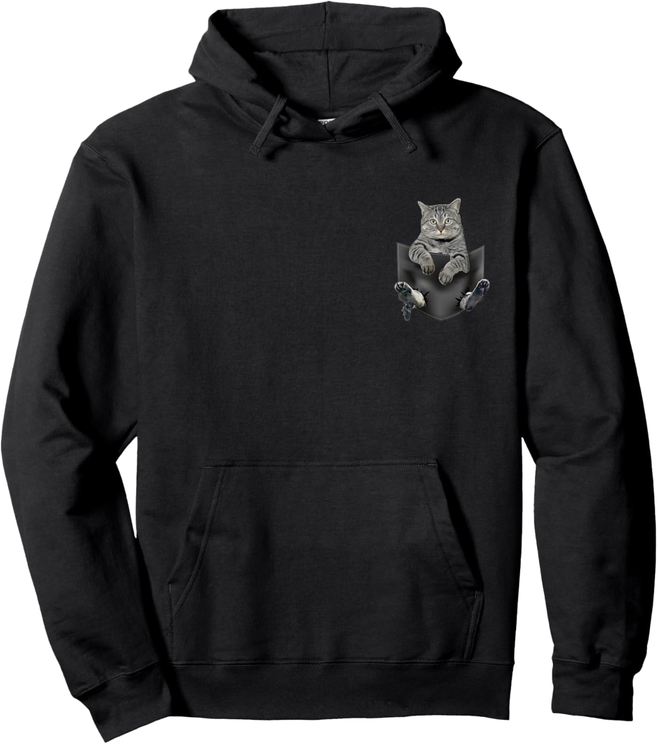 Cat in Pocket Cute Cat Animal Lover Kids Boys Girls Love Cat Hoodie - Hoodie | Black