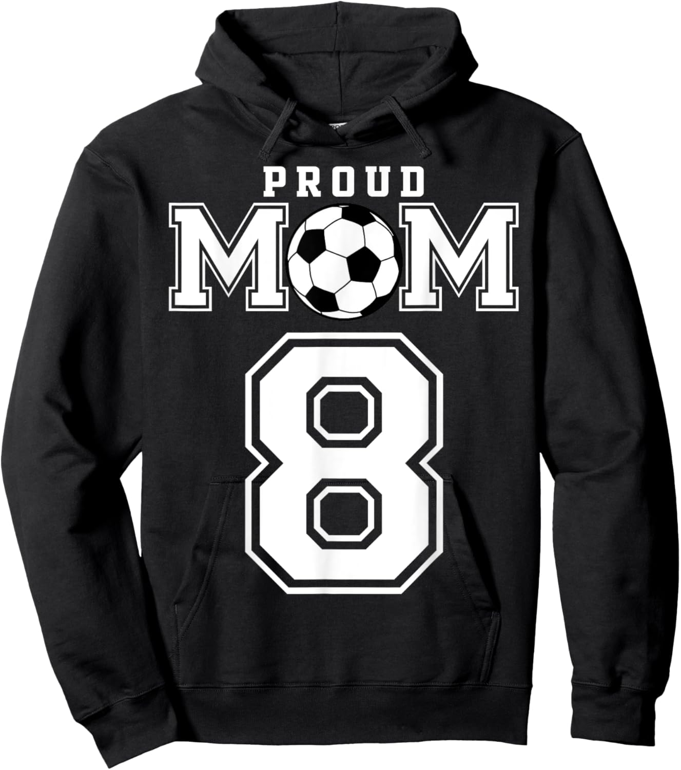 Number 8 Custom Proud Soccer Futbol Mom Personalized Women Hoodie - Hoodie | Black