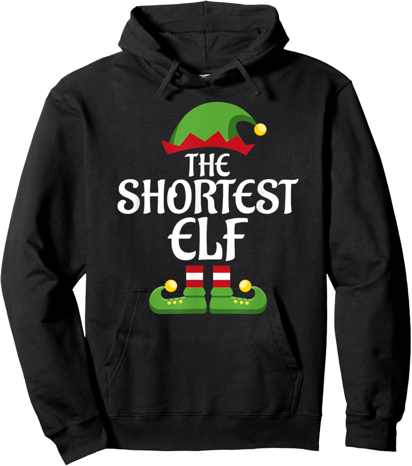 Shortest Elf Family Matching Group Christmas Hoodie - Hoodie | Black