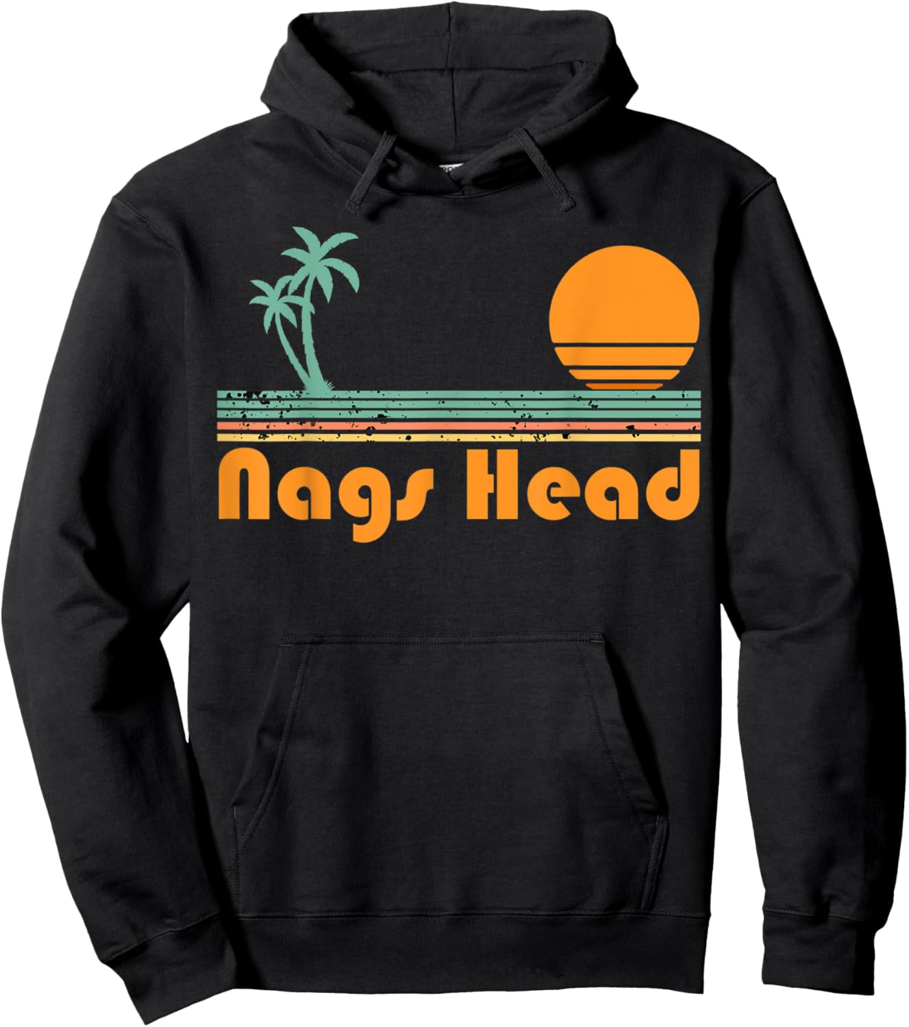 Vintage Nags Head Beach Sunset Men Women Kids Hoodie - Hoodie | Black